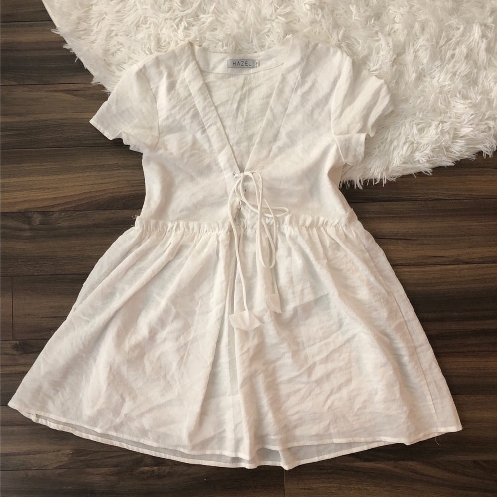 *SOLD* White Babydoll Mini Dress - Picture 1 of 4
